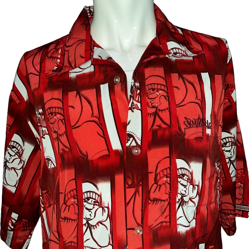 Southpole Button Down All Over Print Vintage 90s Shirt Large